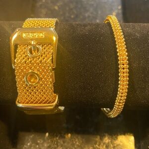 Set of 2 Gold-tone Bracelets